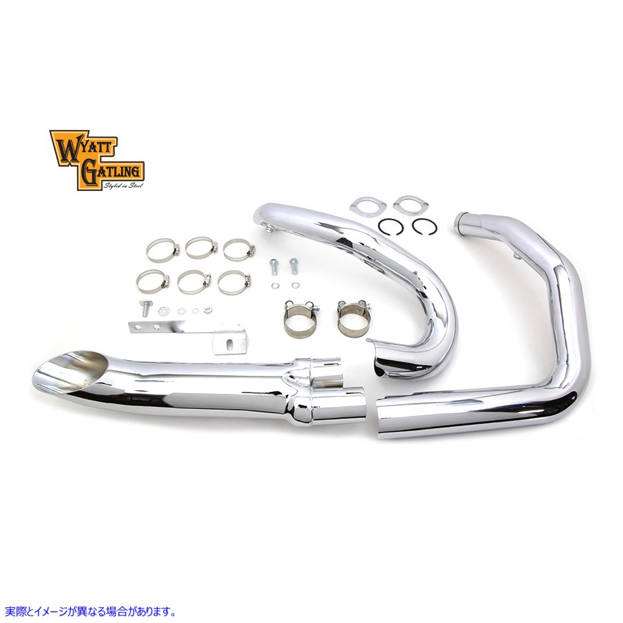 29-0932 ワイアット ガトリング 2 into 1 エキゾーストヘッダー セット クローム Wyatt Gatling 2 into 1 Exhaust Header Set Ch