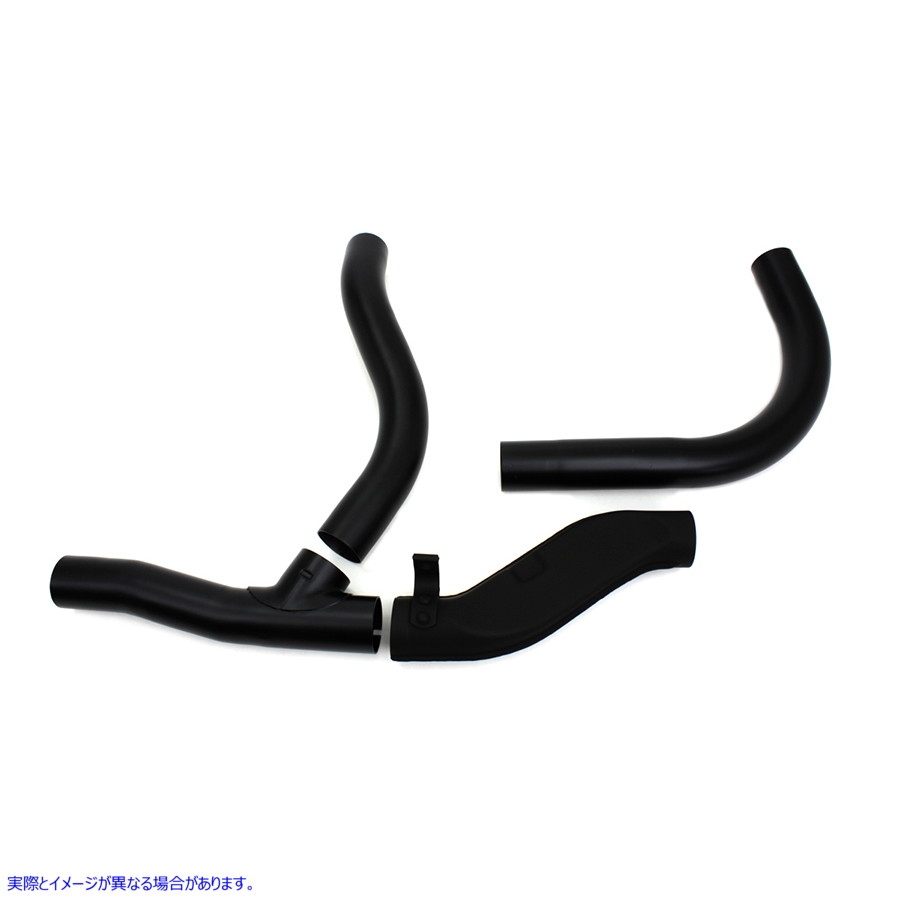 29-1115 レプリカ 2 in 1 排気管ヘッダー セット ブラック Replica 2 into 1 Exhaust Pipe Header Set Black 取寄せ Vツイン (検