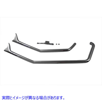 29-1131 エキゾーストドラッグパイプ フィッシュテール クローム 取寄せ Vツイン Exhaust Drag Pipes Fishtail Chrome (検索用／