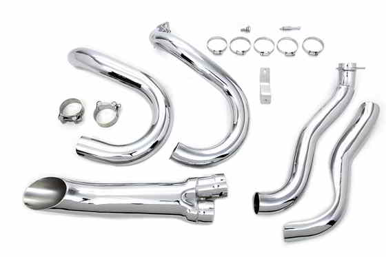 29-2117 ファクトリーサンプルクローム2in1エキゾーストヘッダーセット 取寄せ Vツイン Factory Sample Chrome 2 into 1 Exhaust