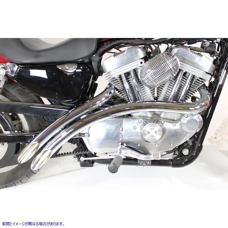 30-0004 カーブラジアスエキゾーストヘッダーセット クローム 取寄せ Vツイン Curved Radius Exhaust Header Set Chrome (検索用