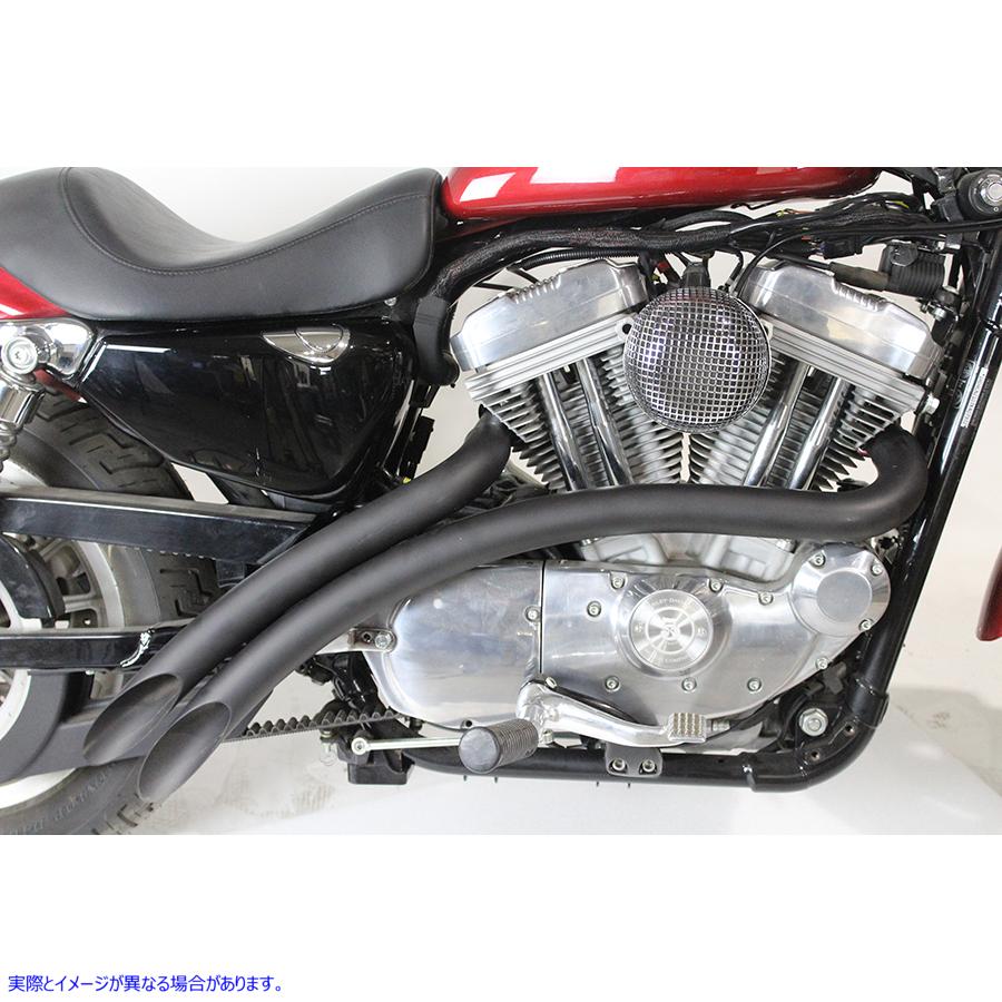 30-0005 カーブラジアスエキゾーストヘッダーセット ブラック 取寄せ Vツイン Curved Radius Exhaust Header Set Black (検索用