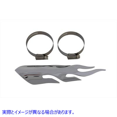 30-0118 Exhaust Heat Shield Flame Style 取寄せ Vツイン (検索用／ Wyatt Gatling