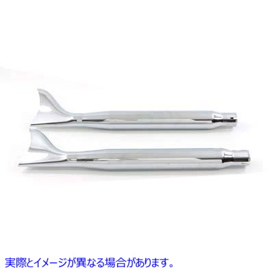 30-0264 クローム テーパード フィッシュテール マフラー セット 27 インチ Chrome Tapered Fishtail Muffler Set 27 inch 取寄