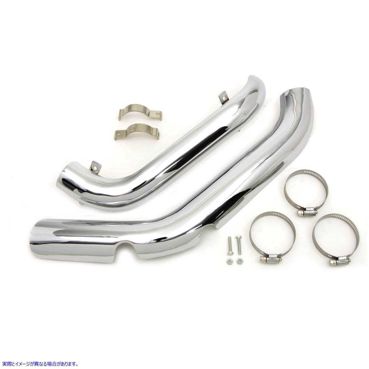 30-0292 エキゾーストパイプヒートシールドセット 取寄せ Vツイン Exhaust Pipe Heat Shield Set (検索用／