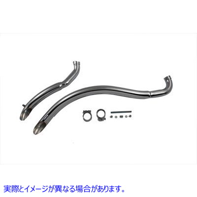 30-0319 Exhaust Drag Pipe Set Curved 取寄せ Vツイン (検索用／
