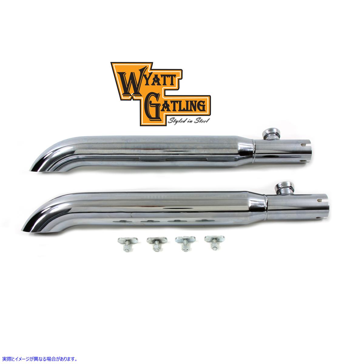 30-0358 ワイアットガトリングの投票率スリップオンマフラーセット Wyatt Gatling Turnout Slip-On Muffler Set 取寄せ Vツイン (検索用／ V-Twin