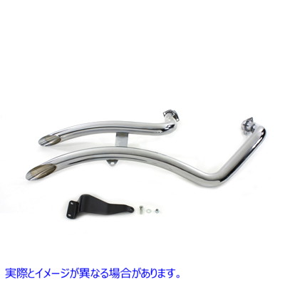 30-0384 XL エキゾーストドラッグパイプセット クローム 取寄せ Vツイン XL Exhaust Drag Pipe Set Chrome (検索用／