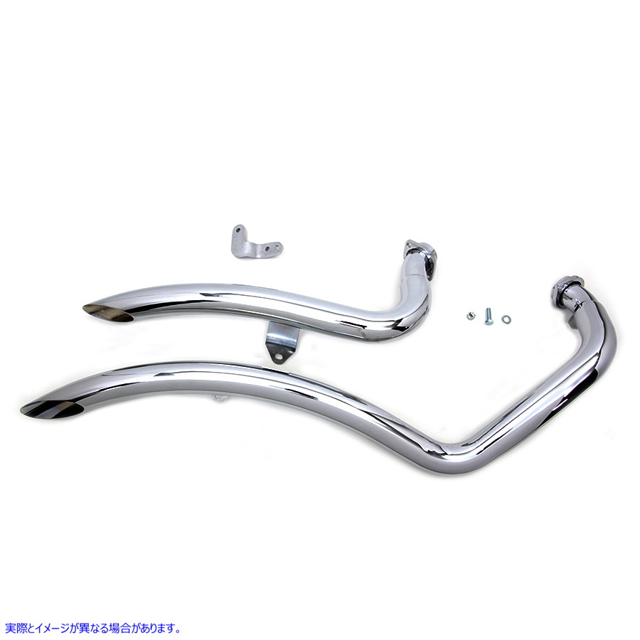 30-0387 エキゾーストドラッグパイプセット Curvado 取寄せ Vツイン Exhaust Drag Pipe Set Curvado (検索用／