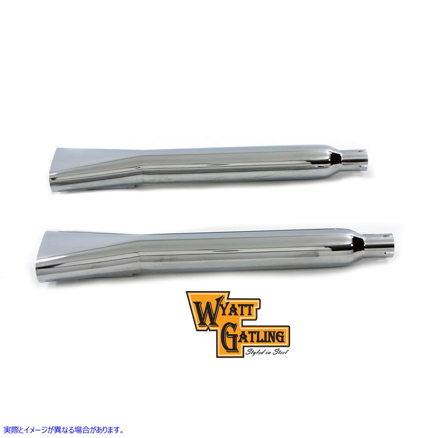 30-0422 ワイアットガトリングワイドオーバルマフラーセット Wyatt Gatling Wide Oval Muffler Set 取寄せ Vツイン (検索用／