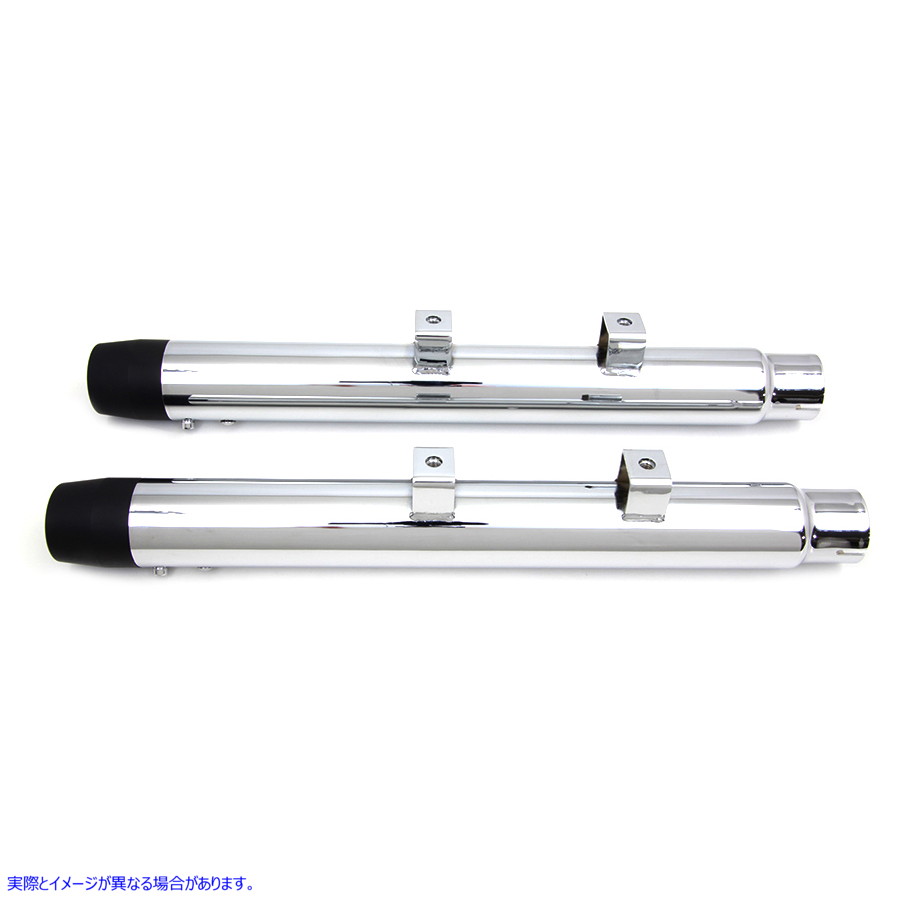 30-0455 直径2-1/4インチクロームストレートマフラーセット 取寄せ Vツイン 2-1/4 inch Diameter Chrome Straight Muffler Set (