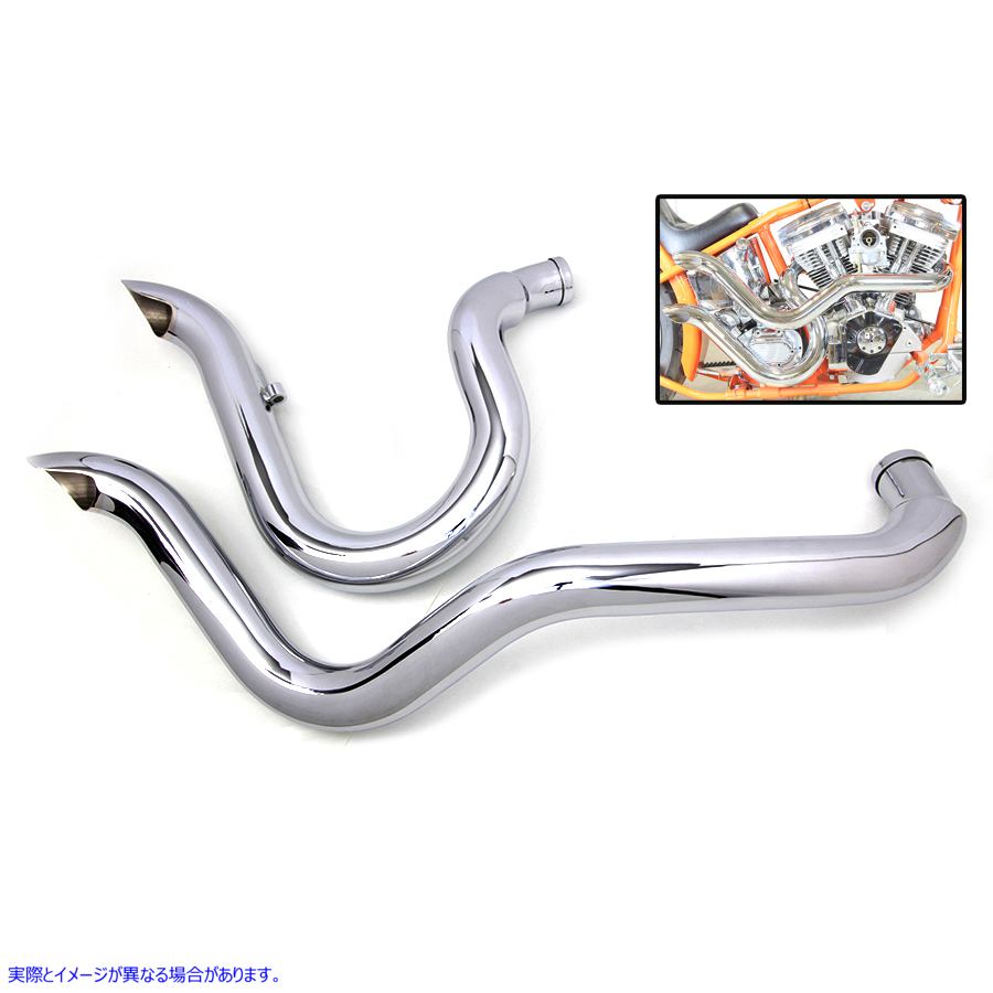 30-0541 エキゾーストドラッグパイプセット スラッシュカット Exhaust Drag Pipe Set Slash Cut 取寄せ Vツイン (検索用／