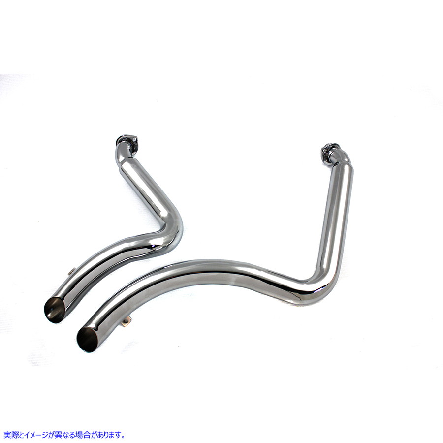 30-0542 エキゾーストドラッグパイプセット ストレートカットクローム 取寄せ Vツイン Exhaust Drag Pipe Set Straight Cut Chro