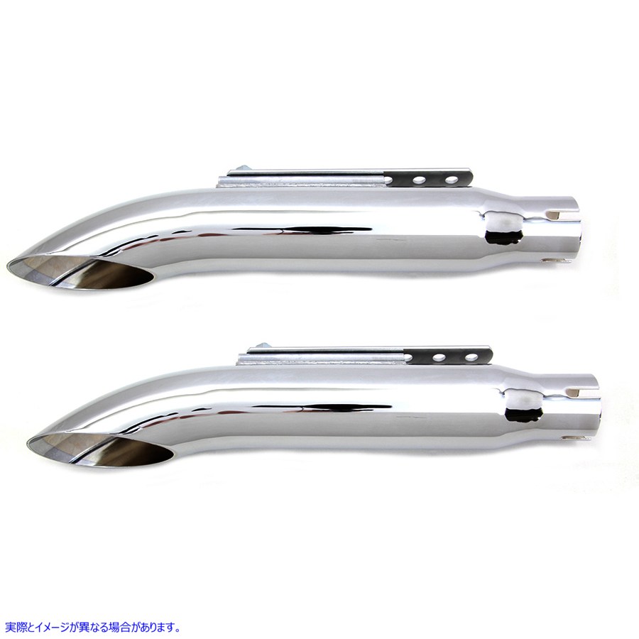 30-0784 16インチ ターンアウト マフラーセット クローム 16 inch Turn Out Muffler Set Chrome 取寄せ Vツイン (検索用／