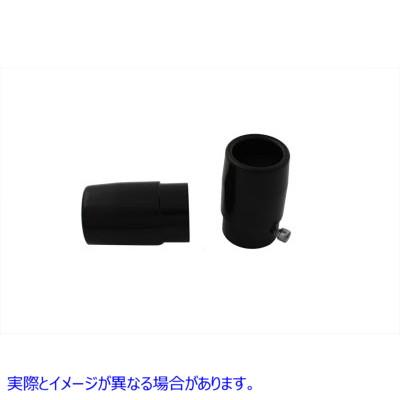 30-0797 ストレートパイプエキゾースト用グロスブラックチップ Gloss Black Tips for Straight Pipe Exhausts 取寄せ Vツイン (