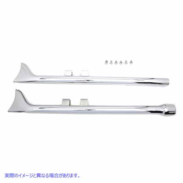 30-1147 M8 36 インチ ストレート フィッシュテール エキゾースト エクステンション セット クローム M8 36 inch Straight Fisht