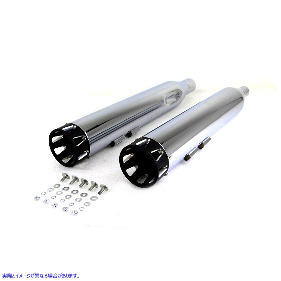 30-1377 M8 ブラックハイライトビレットチップスリップオンマフラーセット M8 Black Highlight Billet Tip Slip-On Muffler Set