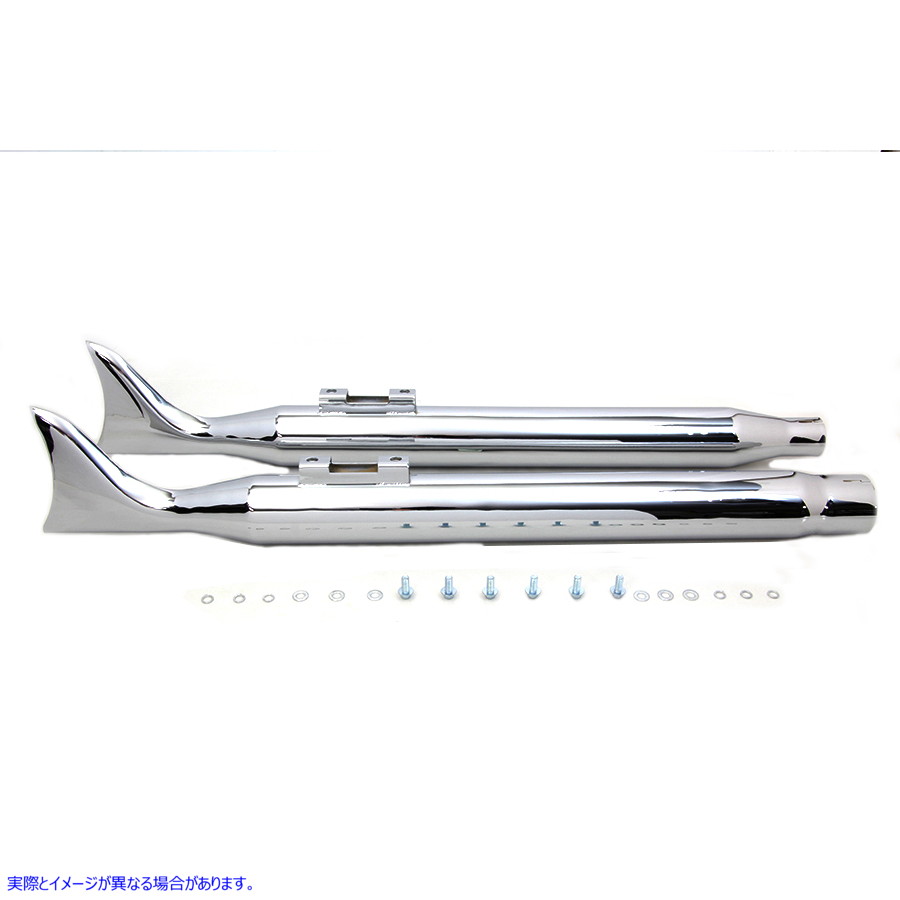 30-1606 M8 クロームフィッシュテールマフラーセット M8 Chrome Fishtail Muffler Set 取寄せ Vツイン (検索用／