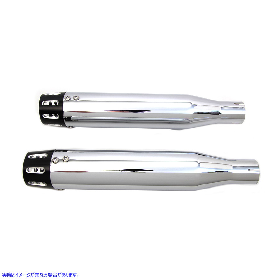 30-1614 クロームテーパードリボルバーチップマフラーセット 取寄せ Vツイン Chrome Tapered Revolver Tip Muffler Set (検索用