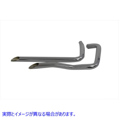 30-3100 スラッシュカットエンド付きエキゾーストドラッグパイプセット 取寄せ Vツイン Exhaust Drag Pipe Set with Slash Cut E