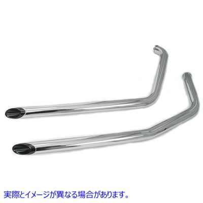 30-3102 ショートブラックスラッシュチップ付きエキゾーストドラッグパイプセット Exhaust Drag Pipe Set with Short Black Slas