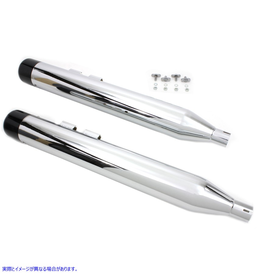 30-3183 ブラックホローポイントエンドチップ付きマフラーセット Muffler Set with Black Hollow Point End Tips 取寄せ Vツイン