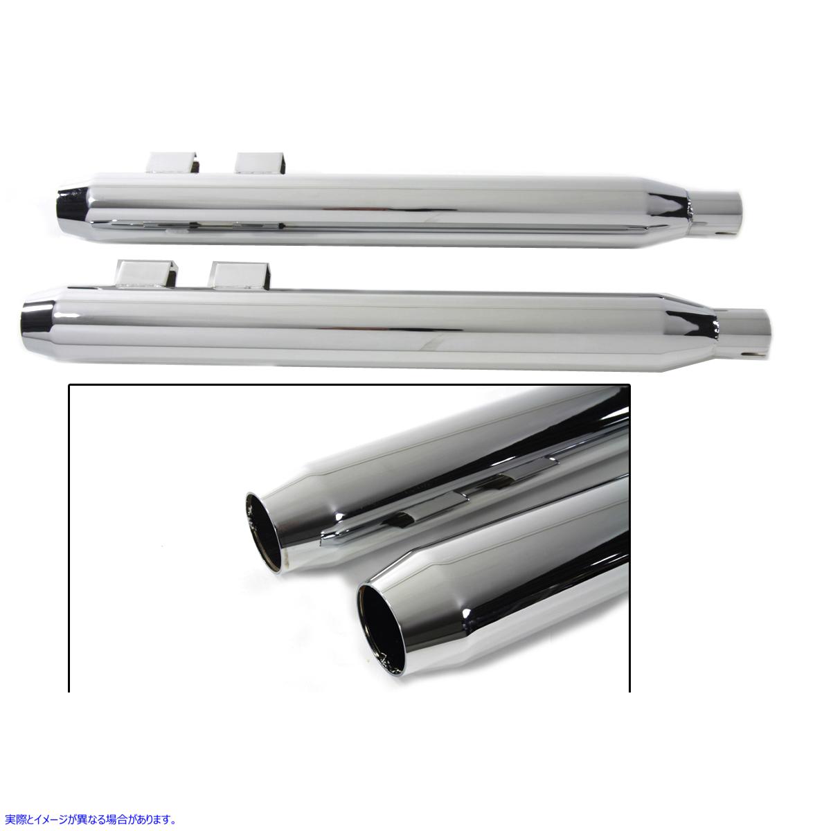 30-3184 クロームショートテーパーエンドチップ付きマフラーセット Muffler Set With Chrome Short Tapered End Tips 取寄せ Vツ