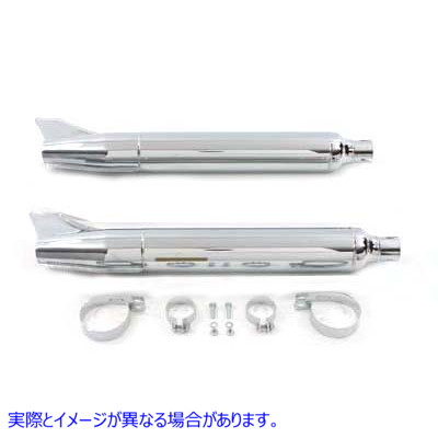 30-3186 レプリカ フィッシュテール マフラー セット クローム 取寄せ Vツイン Replica Fishtail Muffler Set Chrome (検索用／