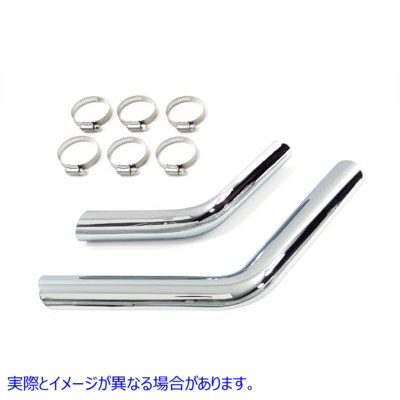 30-3237 ドラッグエキゾーストパイプヒートシールドセット クローム 取寄せ Vツイン Drag Exhaust Pipe Heat Shield Set Chrome