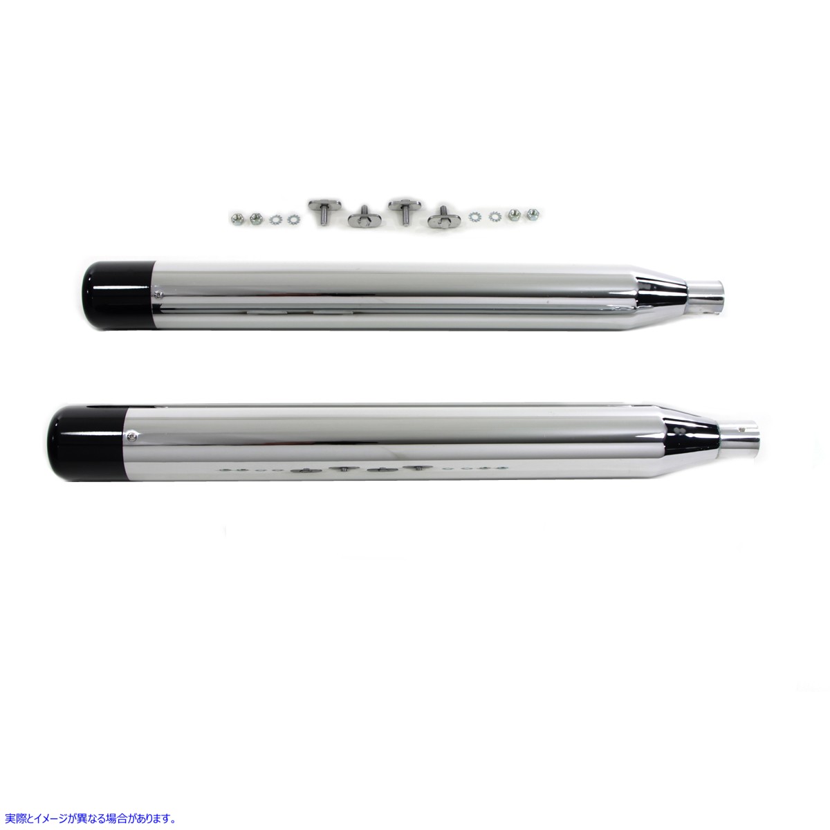 30-3392 ブラックホローポイントエンドチップ付きマフラーセット Muffler Set with Black Hollow Point End Tips 取寄せ Vツイン