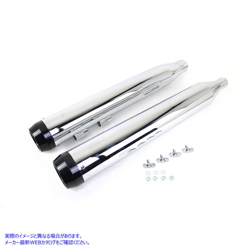 30-4012 ワイアット ガトリング マフラー セット クローム、ブラック テーパー チップ付き Wyatt Gatling Muffler Set Chrome wi