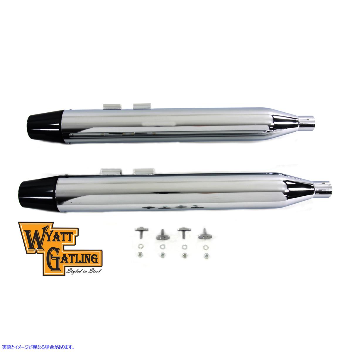 30-4044 ワイアット ガトリング マフラー セット (ブラック ロング テーパー エンド チップ付き) Wyatt Gatling Muffler Set wit