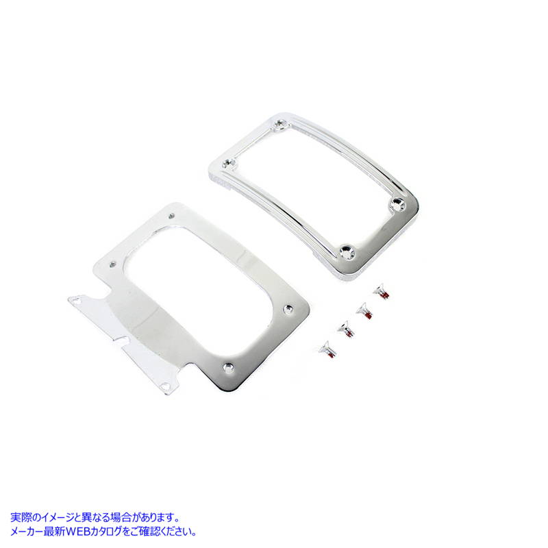 31-0020 フレームクローム付き湾曲ナンバープレート Curved License Plate with Frame Chrome 取寄せ Vツイン (検索用／67900008