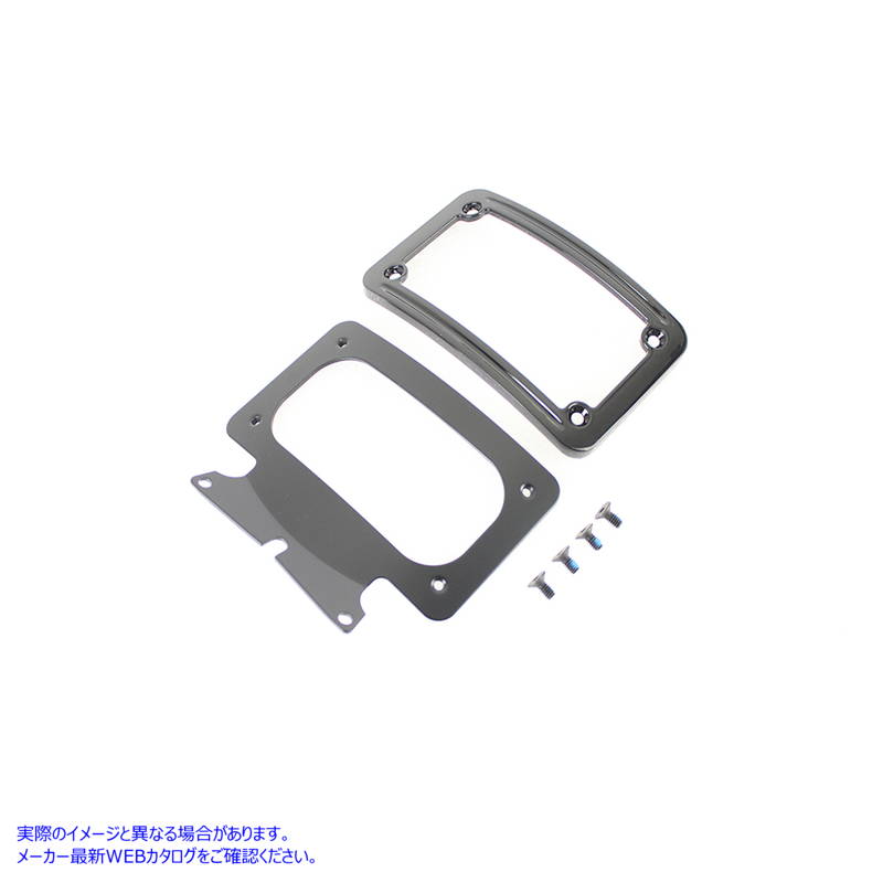 31-0021 カーブナンバープレート フレーム付き ブラック Curved License Plate with Frame Black 取寄せ Vツイン (検索用／67900