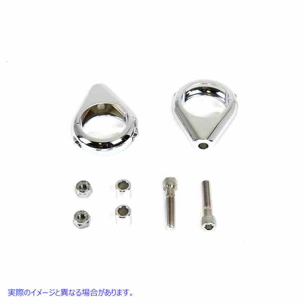 31-0088 クローム ウインカー クランプ キット 41mm フォーク Chrome Turn Signal Clamp Kit 41mm Forks 取寄せ Vツイン (検索用