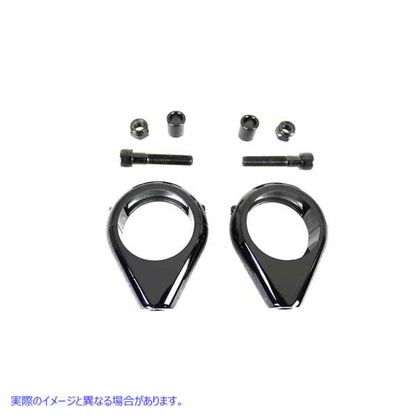 31-0089 ブラック ターン シグナル クランプ キット 41mm フォーク Black Turn Signal Clamp Kit 41mm Forks 取寄せ Vツイン (検