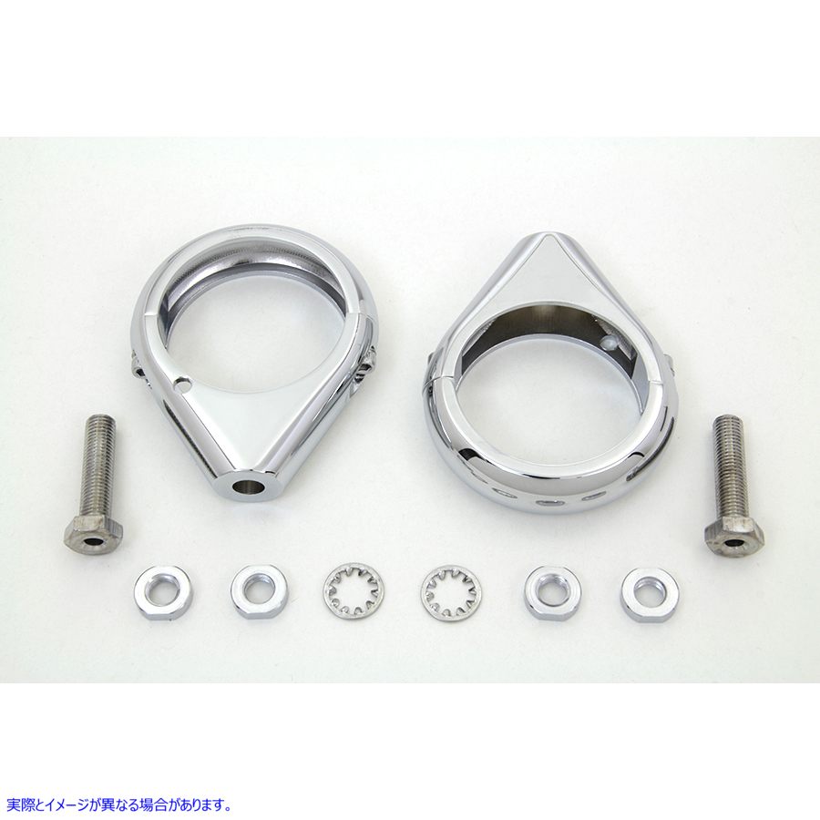 31-0094 クローム ウインカー クランプ キット 49mm フォーク Chrome Turn Signal Clamp Kit 49mm Forks 取寄せ Vツイン (検索用