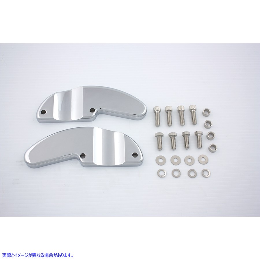 31-0096 フロントフェンダーアダプターブラケット クローム Front Fender Adapter Bracket Chrome 取寄せ Vツイン (検索用／