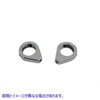 31-0345 クローム ターン シグナル クランプ キット 39mm フォーク Chrome Turn Signal Clamp Kit 39mm Forks 取寄せ Vツイン (