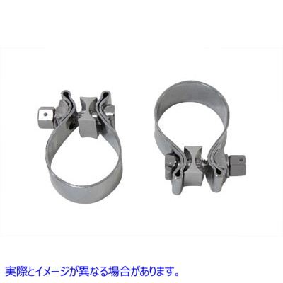 31-1007 クローム 1-7/8 インチマフラーエンドクランプセット 取寄せ Vツイン Chrome 1-7/8 inch Muffler End Clamp Set (検索用