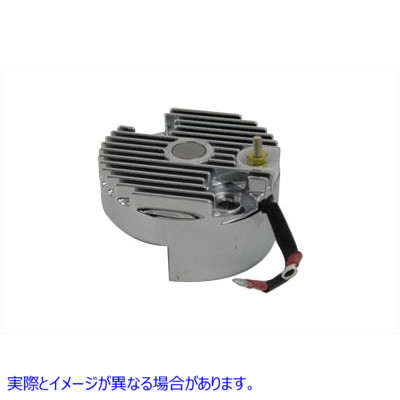 32-0786 低出力のクロム 12 ボルト レギュレーター エンド カバー 取寄せ Vツイン Chrome 12 Volt Regulator End Cover with Low