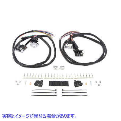 32-1130 60インチのワイヤを備えたハンドルバースイッチキットクロム Handlebar Switch Kit Chrome with 60 inch Wires 取寄せ Vツイン (検索用／ Volt Tech