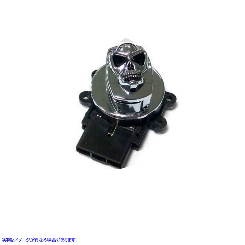 32-1441 クロームスカル付きクロームイグニッションスイッチ Chrome Ignition Switch with Chrome Skull 取寄せ Vツイン (検索用