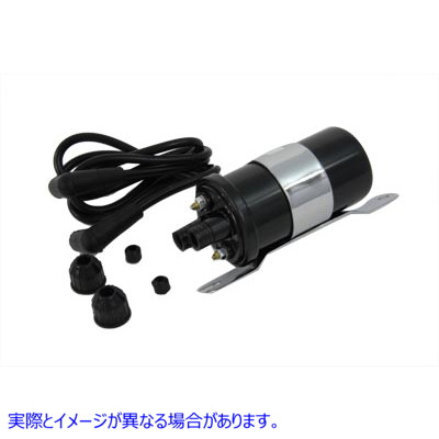 32-7563 ブラックラウンド6ボルトイグニッションコイル 取寄せ Vツイン Black Round 6 Volt Ignition Coil (検索用／
