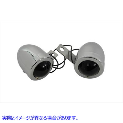 33-0145 クローム バレット マーカー ランプ セット (レッド レンズ付き) Chrome Bullet Marker Lamp Set with Red Lens 取寄せ