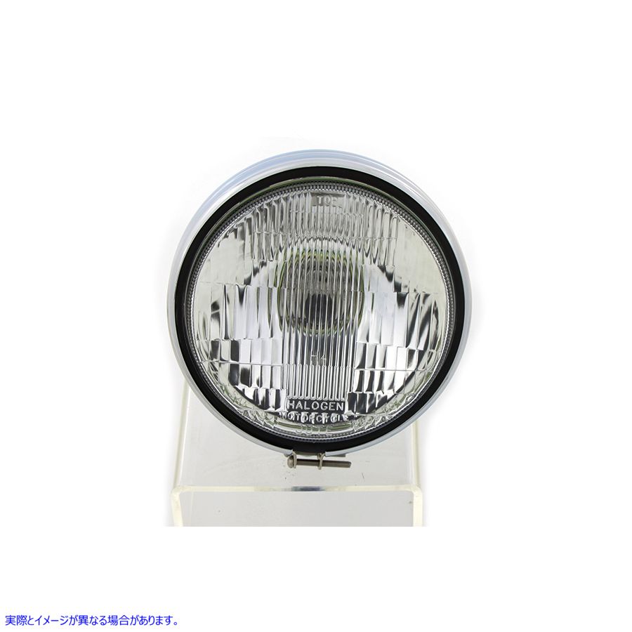 33-0197 5-3/4インチラウンドストックタイプクロームヘッドランプ 取寄せ Vツイン 5-3/4 inch Round Stock Type Chrome Headlamp