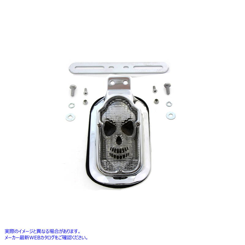 33-0205 スカルフェイストゥームストーンテールランプ クリアレンズ Skull Face Tombstone Tail Lamp Clear Lens 取寄せ Vツイン