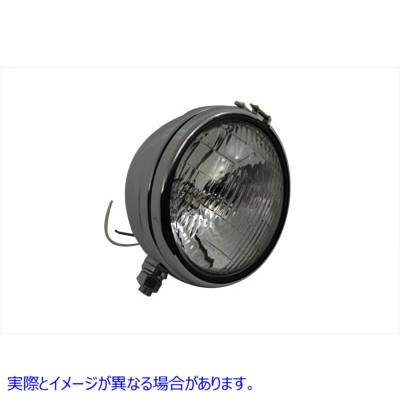 33-0231 レプリカ 5-3/4 インチ ラウンド クローム ヘッドランプ 取寄せ Vツイン Replica 5-3/4 inch Round Chrome Headlamp (検