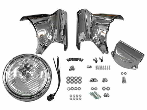 33-0279 クロームヘッドランプカウルキット Chrome Headlamp Cowl Kit 取寄せ Vツイン (検索用／67907-96 61300420