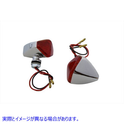 33-0446 LEDダイヤモンドレッドレンズマーカーランプセット LED Diamond Red Lens Marker Lamp Set 取寄せ Vツイン (検索用／ Wyatt Gatling